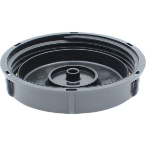 Schwarzer Werit IBC Schraubdeckel DN 150, geschlossen, für Regentonnen und Wasserzapfstellen.