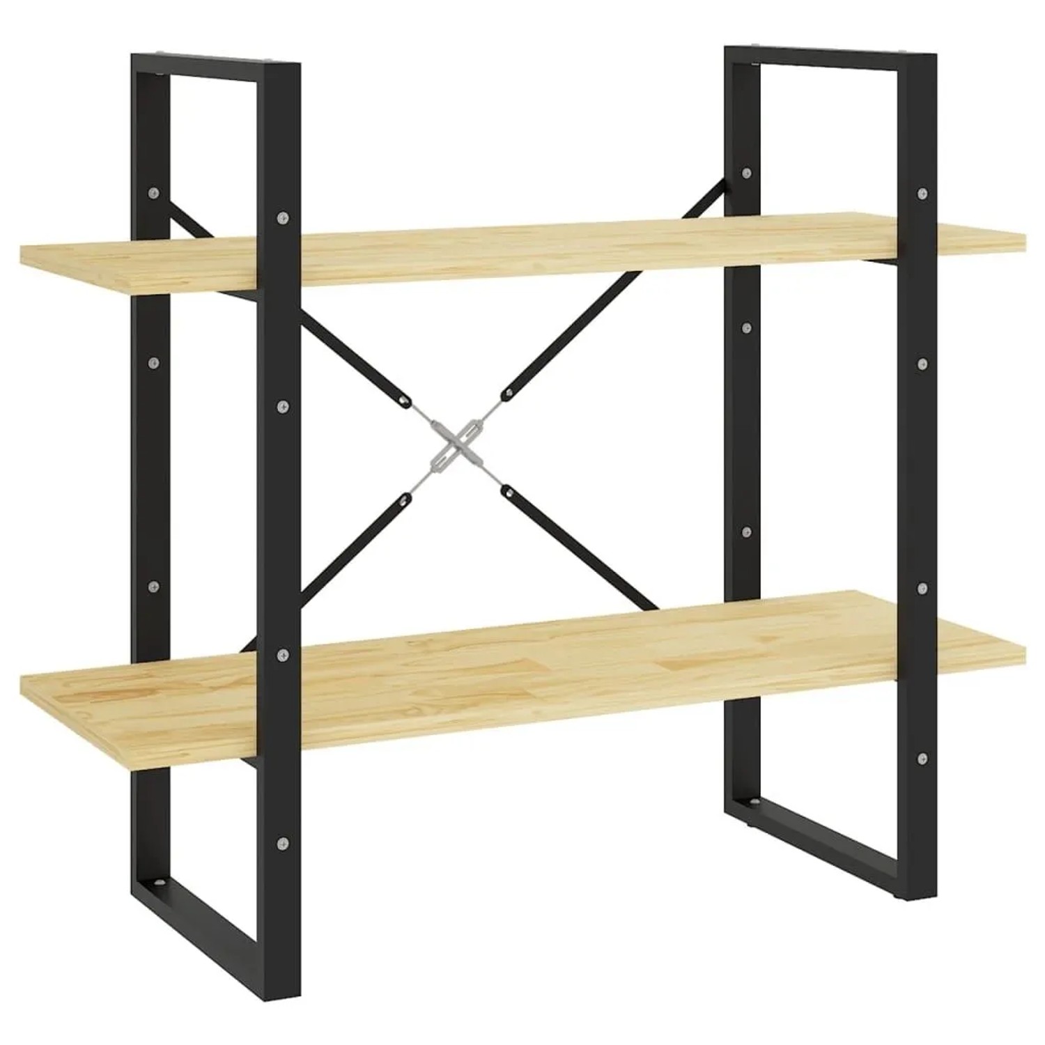 vidaXL Bücherregal 2 Böden 80x30x70 cm Massivholz Kiefer 806452 günstig online kaufen