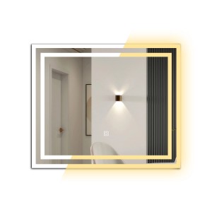Aica Sanitär LED Badspiegel, 60x50 cm, mit drei Lichtfarben und Dimmfunktion. Beschlagfrei.