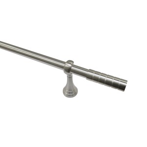 Gardinia Gardinenstangen-Set Belamy, Edelstahloptik, 240 cm, mit Trägern und Endstücken.