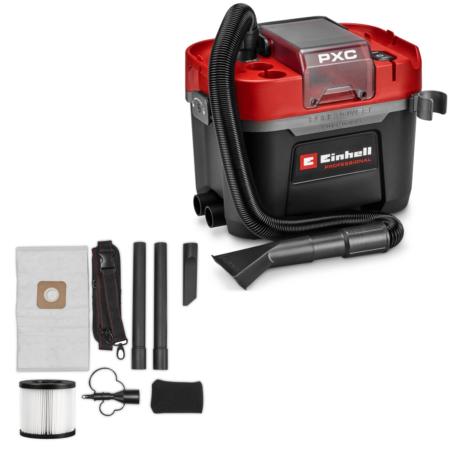 Einhell Akku-Nass-Trockensauger TP-VC 18/10 Li BL L-Solo 10, Schwarz
