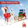 Costway LED Hund mit Schlitten und Geschenkboxen als festliche Weihnachtsdeko.