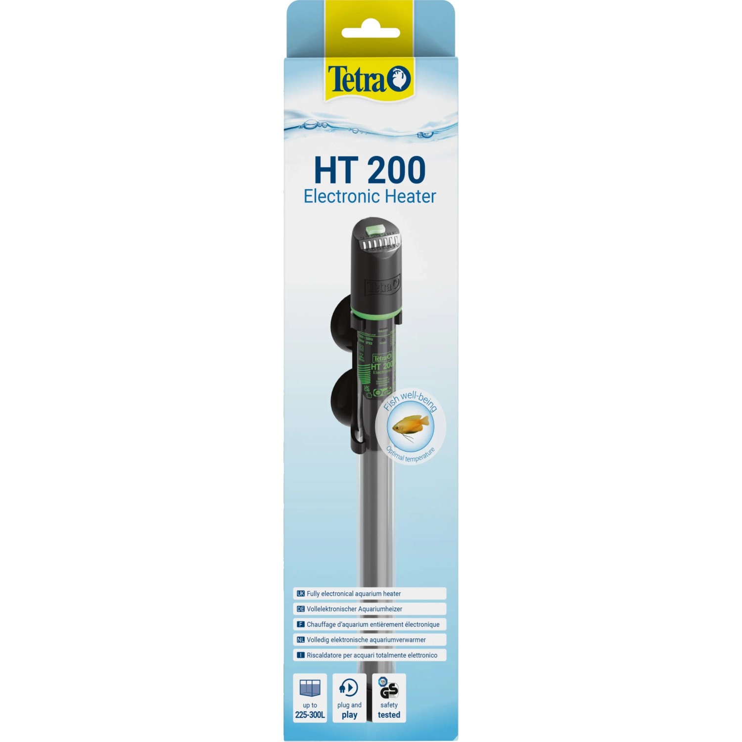 Tetra Aquarienheizer HT 200W: Elektronischer Heizer mit Saugnäpfen für Aquarien von 225-300L.
