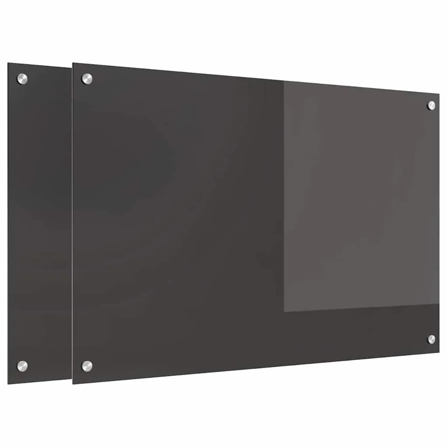 vidaXL Küchenrückwand 2 Stk Dunkelgrau 90 x 60 cm Gehärtetes Glas 3415466