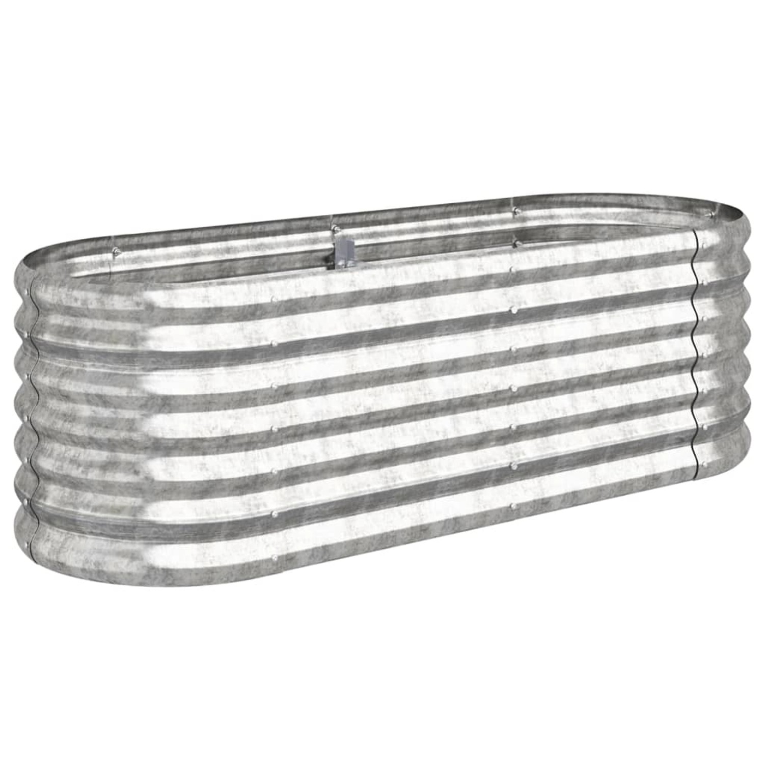 furnicato Hochbeet Pulverbeschichteter Stahl 114x40x36 cm Silbern