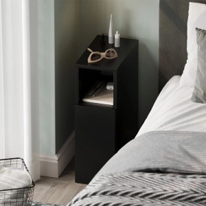 Vicco Nachttisch Enton Schwarz 20 x 60 mit 1 Tür