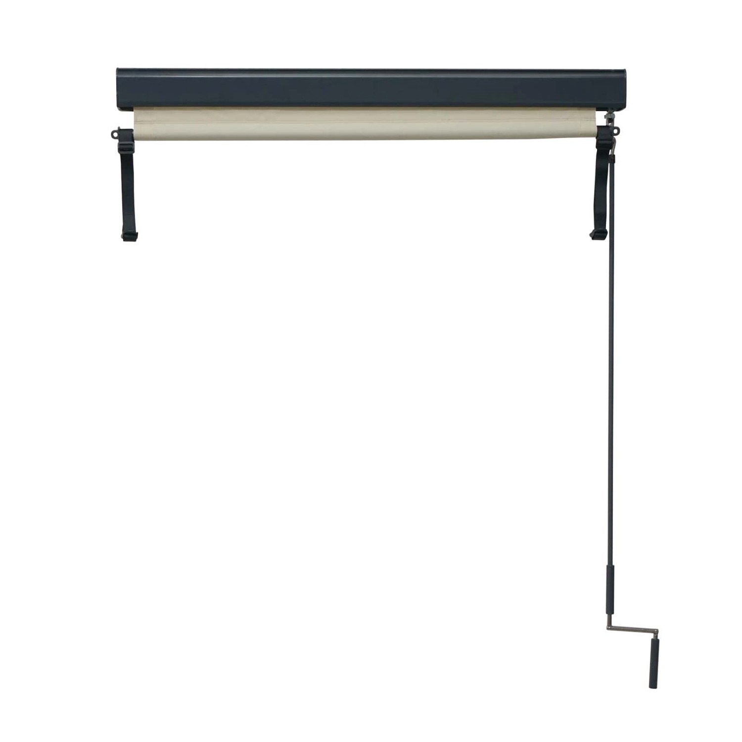 MCW Vertikalmarkise, 250x100cm, creme-beige, mit Kurbel und Halterungen für Fenster oder Balkon.