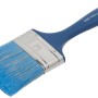 LUX Flachpinsel 70 mm für Lacke, Universalpinsel mit blauem Griff und hellblauen Borsten.