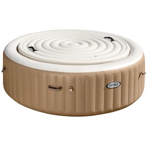 Intex PureSpa Energiesparabdeckung für 4 Personen Pool, beige/weiß.
