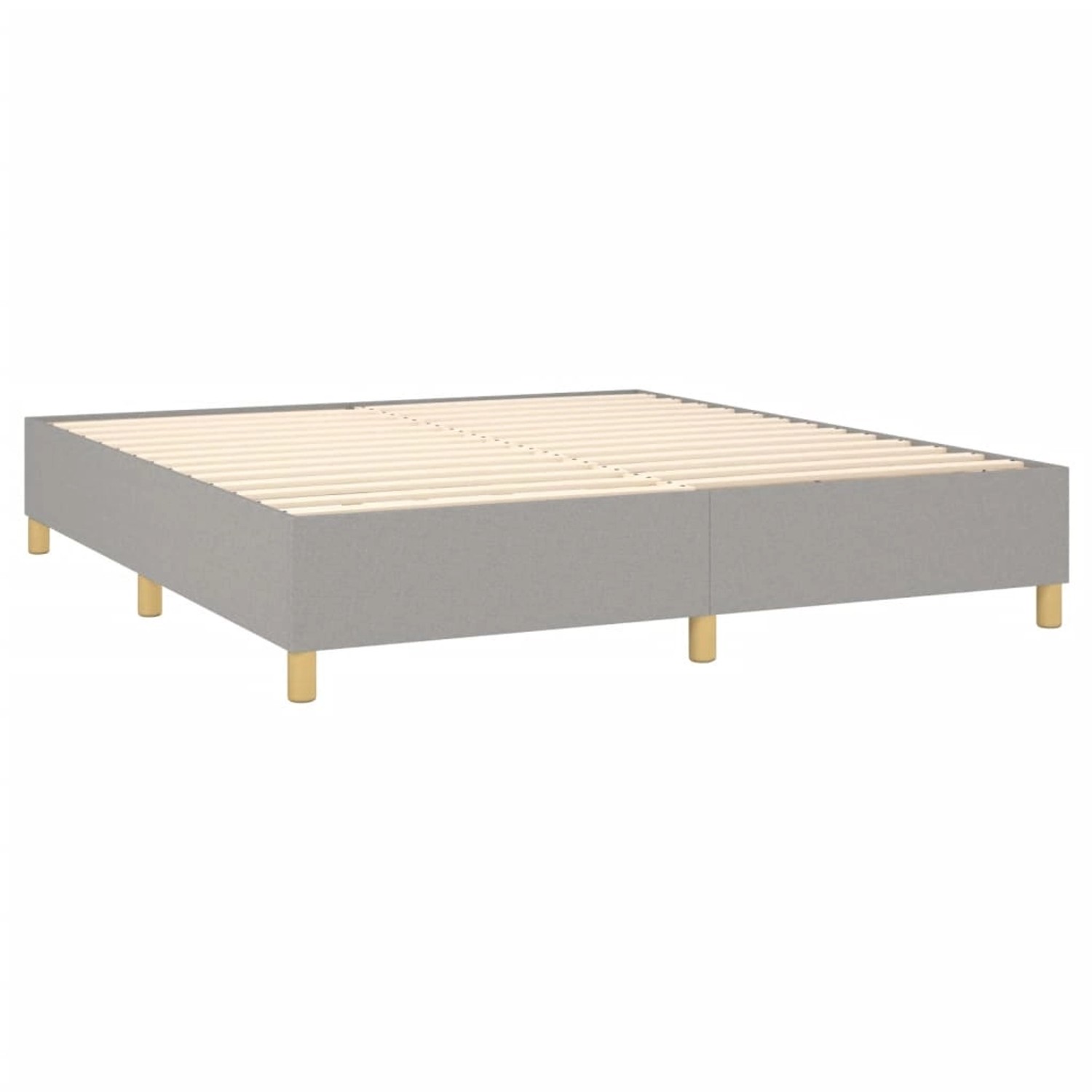 vidaXL Boxspringbett, hellgrau, 180x200 cm, Stoffbezug, ohne Matratze.