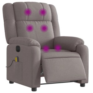 vidaXL Massagesessel Elektrisch Taupe Stoff 3205198