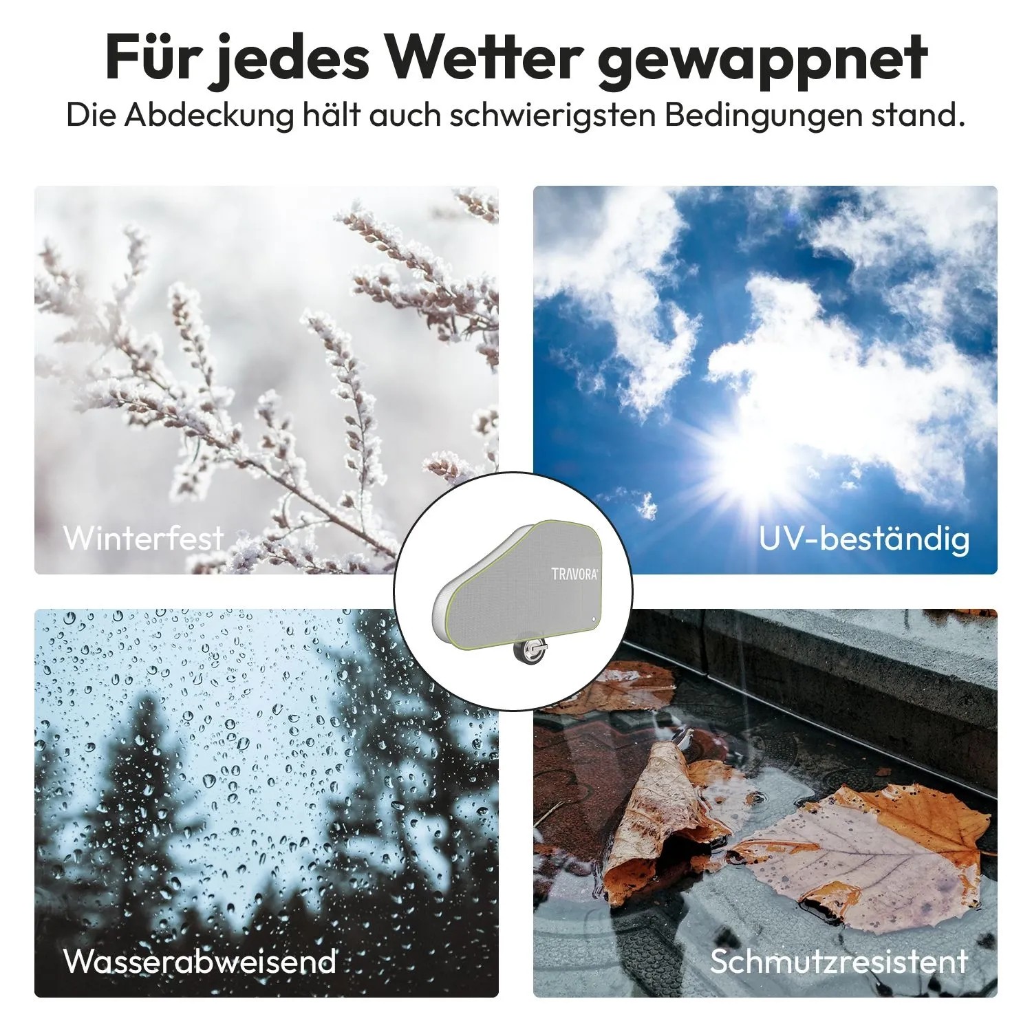 TRAVORA Deichselabdeckung für Wohnwagen, schützt vor Witterungseinflüssen, UV-beständig, wasserabweisend und schmutzresistent.