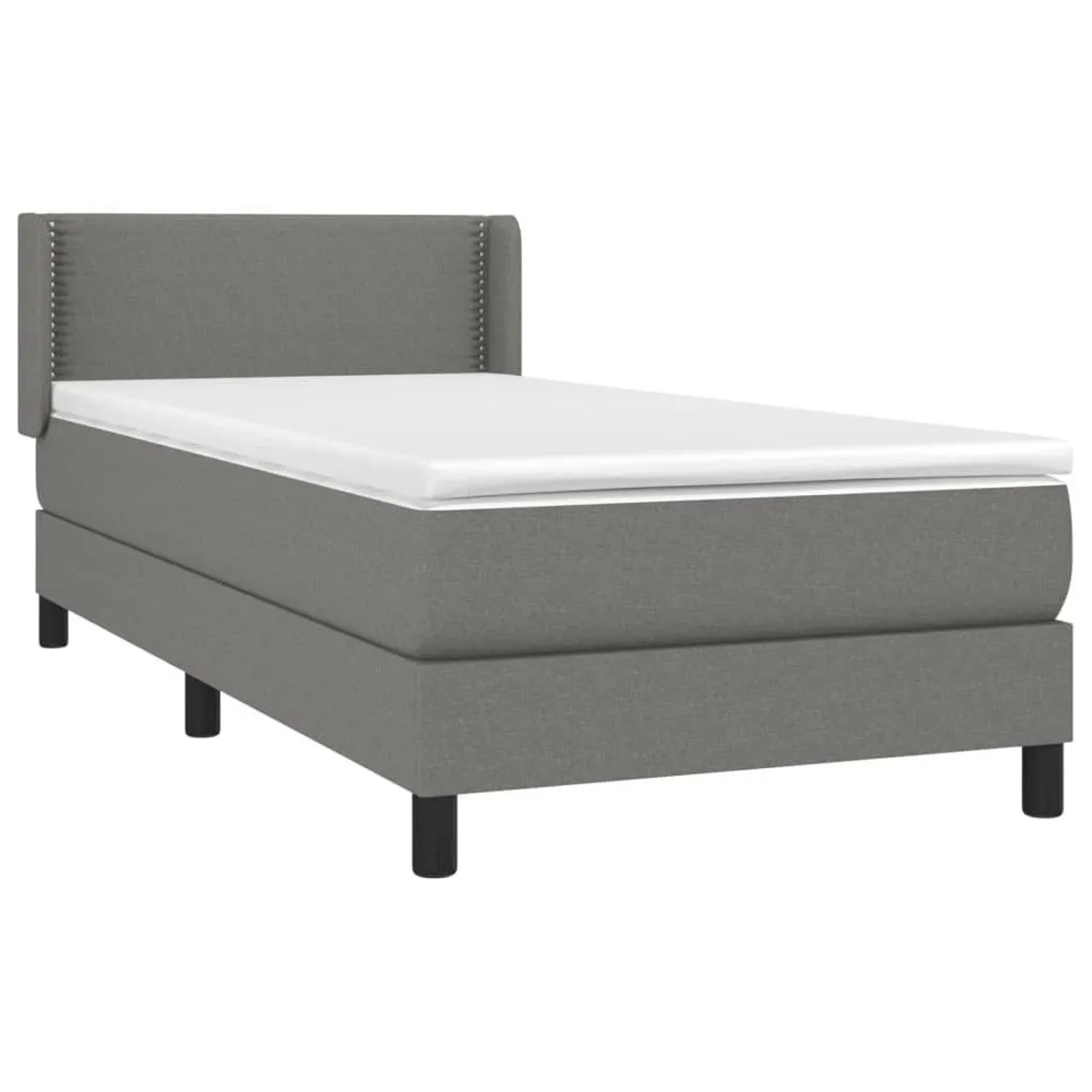 vidaXL Boxspringbett mit Matratze Dunkelgrau 90x190 cm Stoff 3129594 günstig online kaufen