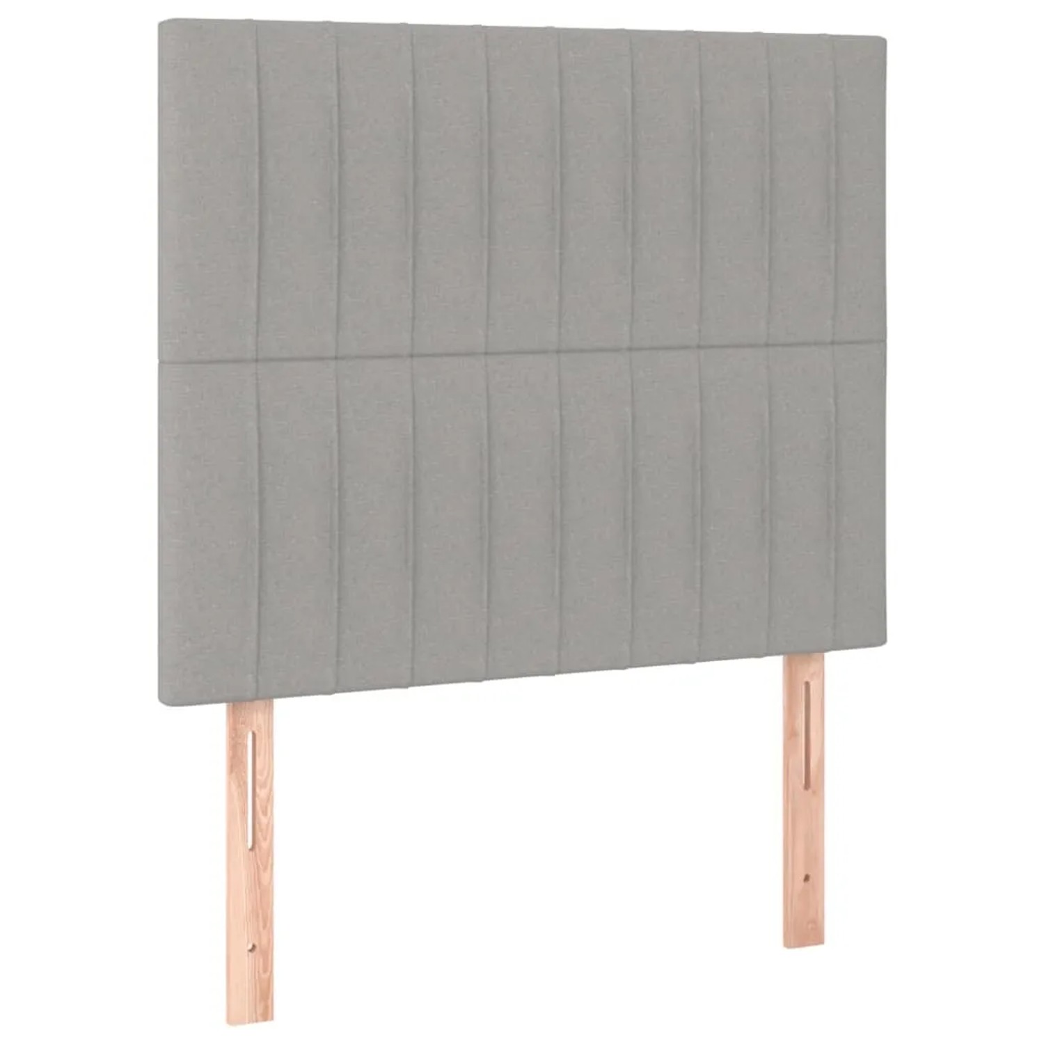 Hellgraues Stoff-Bettgestell 90x200 cm mit Kopfteil für Schlafzimmer.