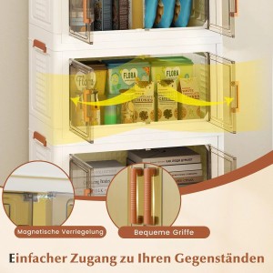 Costway Aufbewahrungsbox mit Deckel 52 L x 3 Stapelboxen Transparent