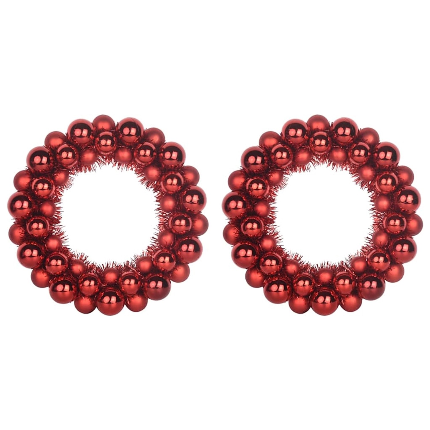 vidaXL Weihnachtsballkränze 2 Stk Rot 33 x 33 x 7 cm Polystyrol 42019677 günstig online kaufen