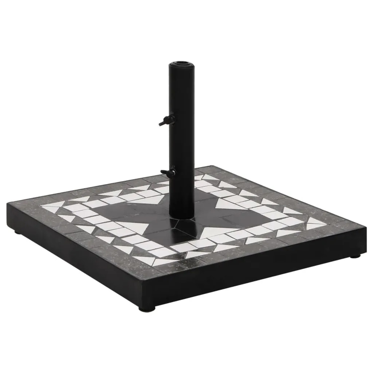 vidaXL Sonnenschirmständer Schwarz und Weiß Quadratisch 12 kg 362224