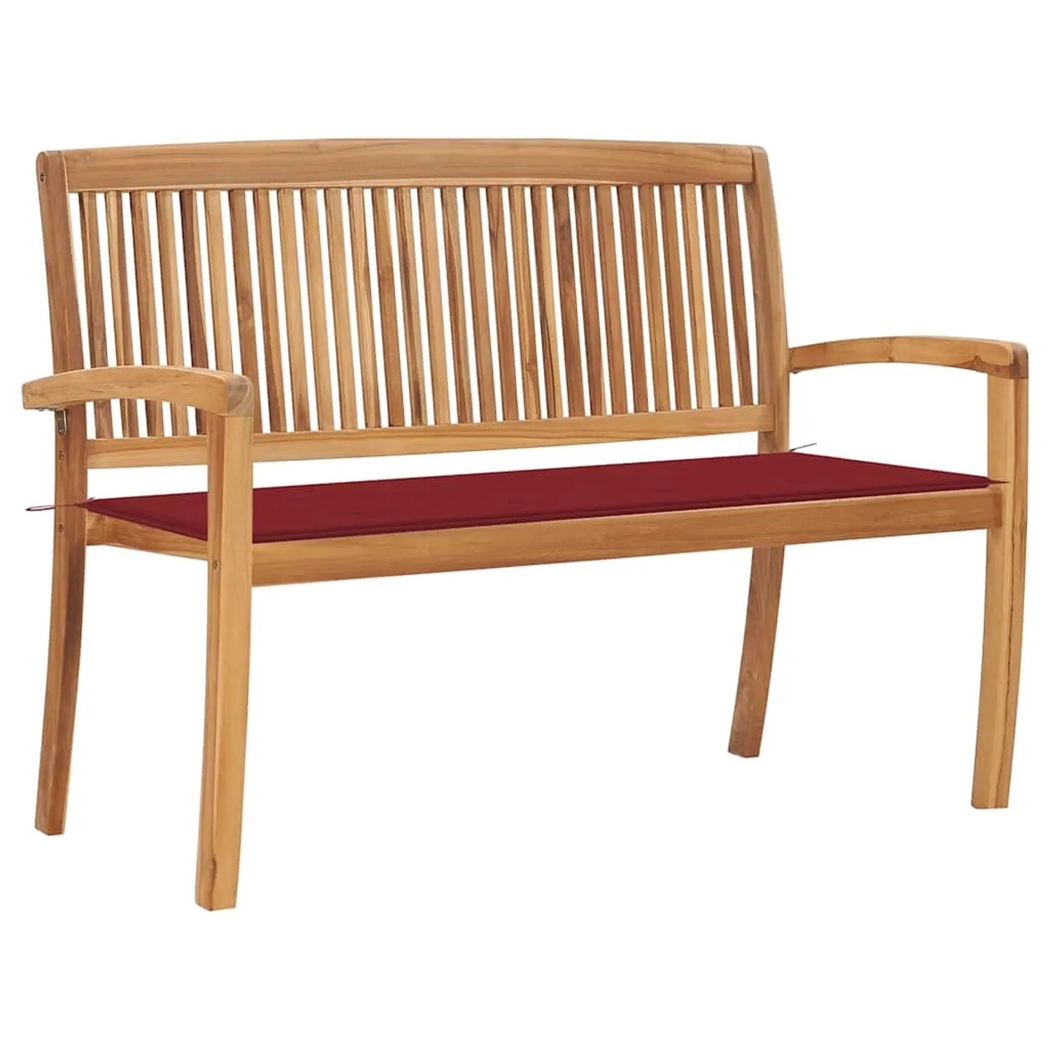 vidaXL Stapelbare Gartenbank mit Auflage 128,5 cm Massivholz Teak 3063288