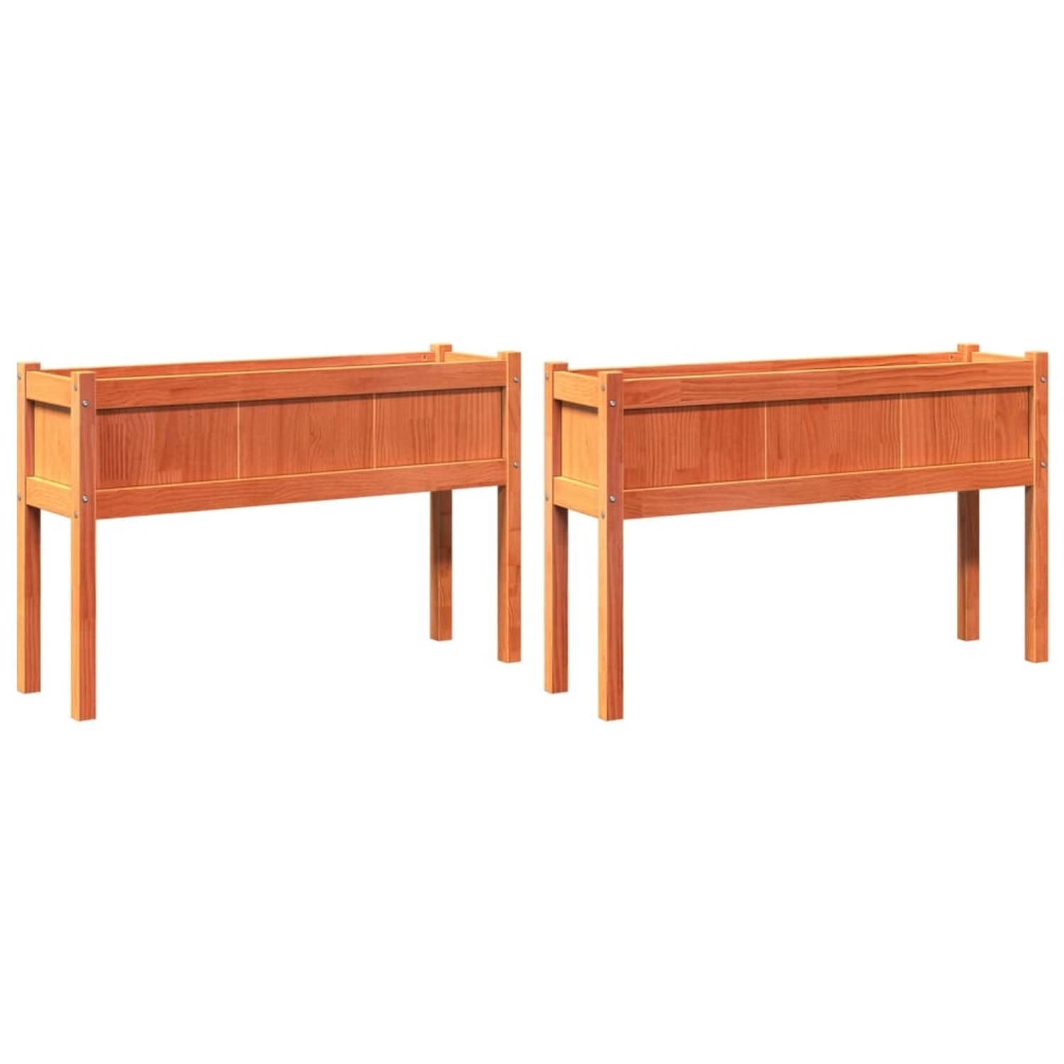 vidaXL Pflanzkübel mit Beinen 2 Stk Wachsbraun Massivholz Kiefer 837569 günstig online kaufen