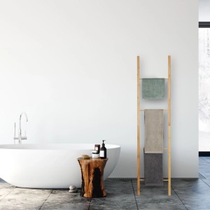 Relaxdays Handtuchleiter Bambus Natur Klappbar 180 cm x 42 cm x 2 cm 1,5 kg