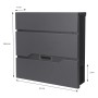 ML-Design Standbriefkasten in Anthrazit mit Zeitungsfach und 120 cm Ständer.