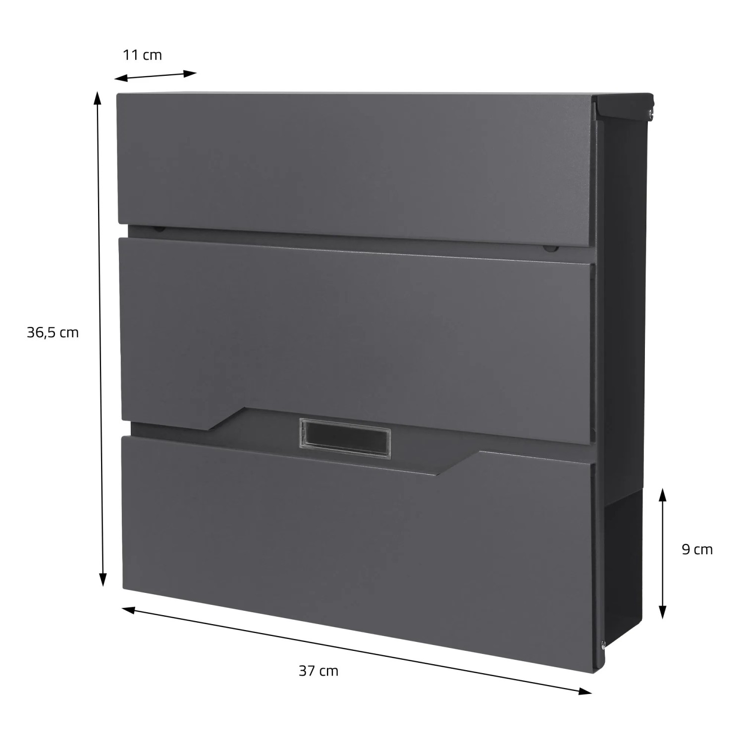 ML-Design Standbriefkasten in Anthrazit mit Zeitungsfach und 120 cm Ständer.