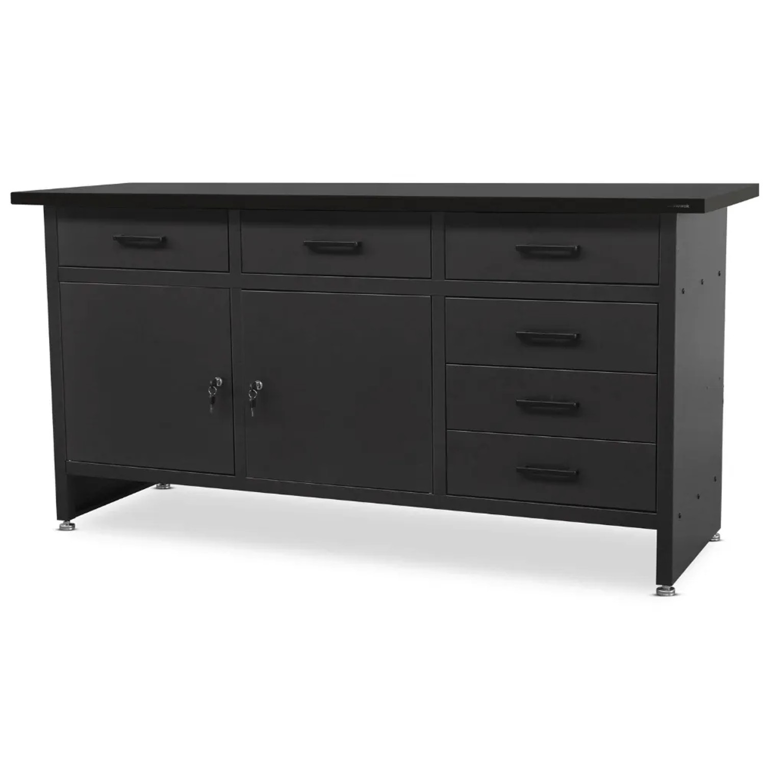 JAN NOWAK Werkbank Werkstatt HENRY 2 x Tür 85 x 170 x 60 cm All Black