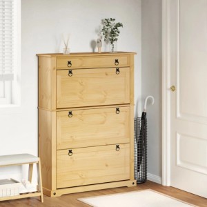 vidaXL Schuhschrank Corona 99x32x138 cm Massivholz Kiefer 4002788