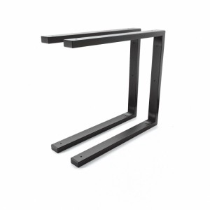 Zwei schwarze, L-förmige HEVVA LAHN Waschtischhalterungen aus Metall für Wandmontage. Robustes 2er Set für Badzubehör.