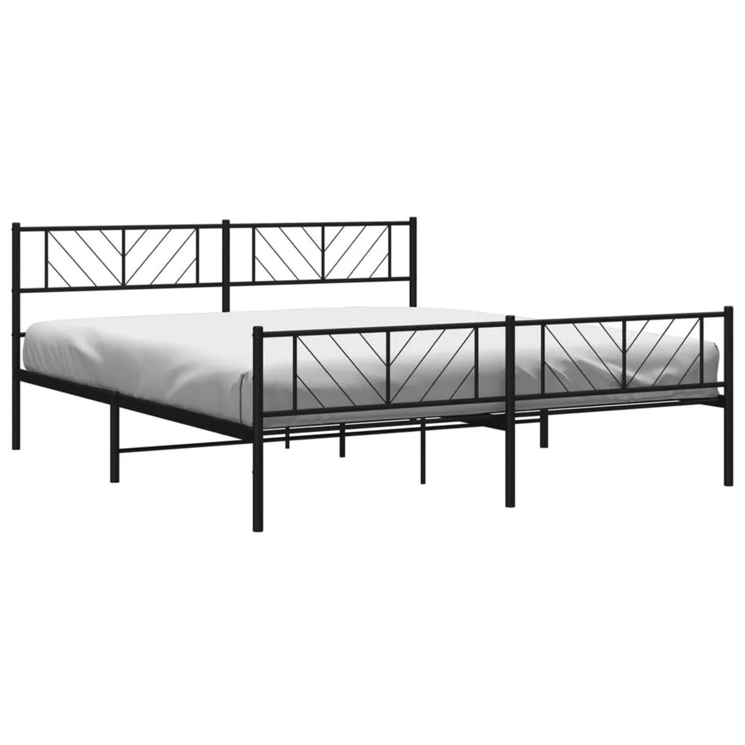 vidaXL Metallbett ohne Matratze mit Fußteil Schwarz 180x200 cm 372201 günstig online kaufen