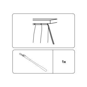 Gardinia Schleuderstab, Aluminium, weiß, 100 cm, zur Bedienung von Gardinen und Vorhängen.