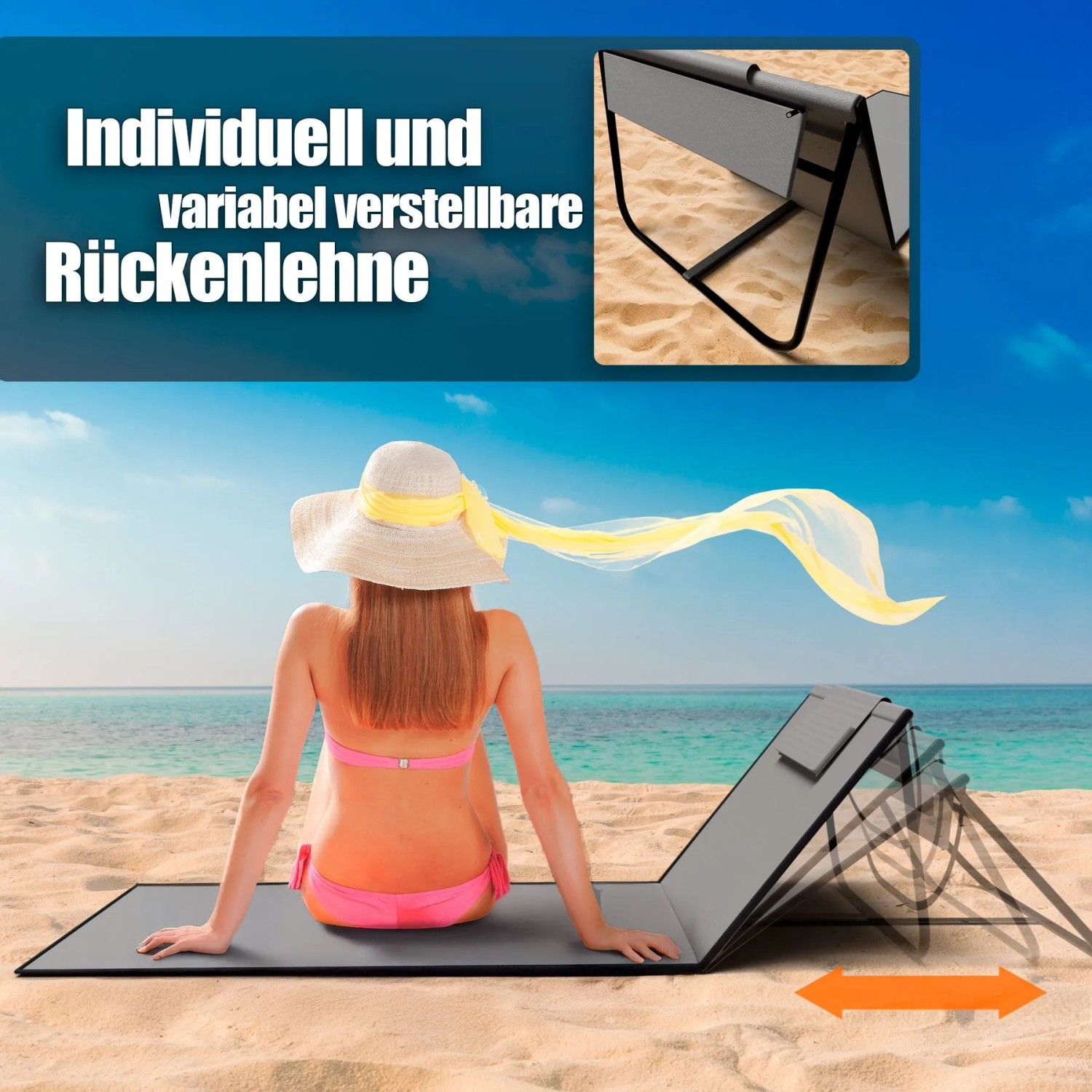 BigDean 2x Strandliege Strandstuhl Klappbar Leicht Nur 1 3 kg Strandmatte_8
