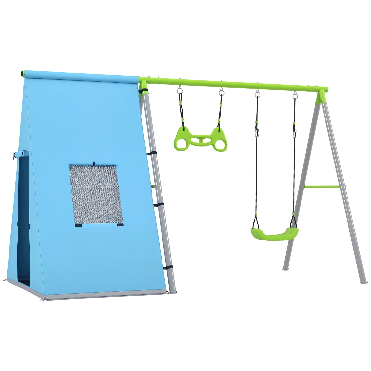 AIYAPLAY 3 in 1 Schaukelgestell Outdoor Schaukelgerüst mit Spielzelt günstig online kaufen