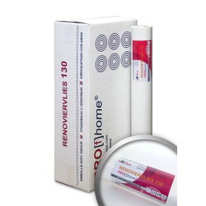 Karton Profhome Renoviervlies 130g, 6 Rollen glatte, weiße Vliestapete.