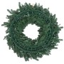 Künstlicher Kranz Ø 60cm, Rückseite mit grüner Gitterstruktur, Tannenzweigen und Eukalyptusblättern. Weihnachtsdekoration.