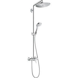 Hansgrohe Croma Select S Showerpipe 280 mit Kopf- und Handbrause, Einhebelmischer, Chrom.