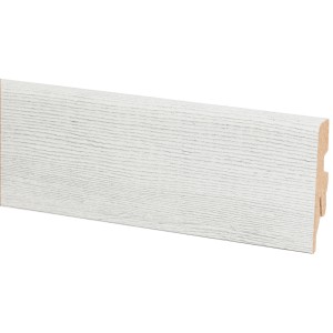 Sockelleiste Eiche Palena, 60mm hoch, zur einfachen Wandmontage und Kabelverlegung.