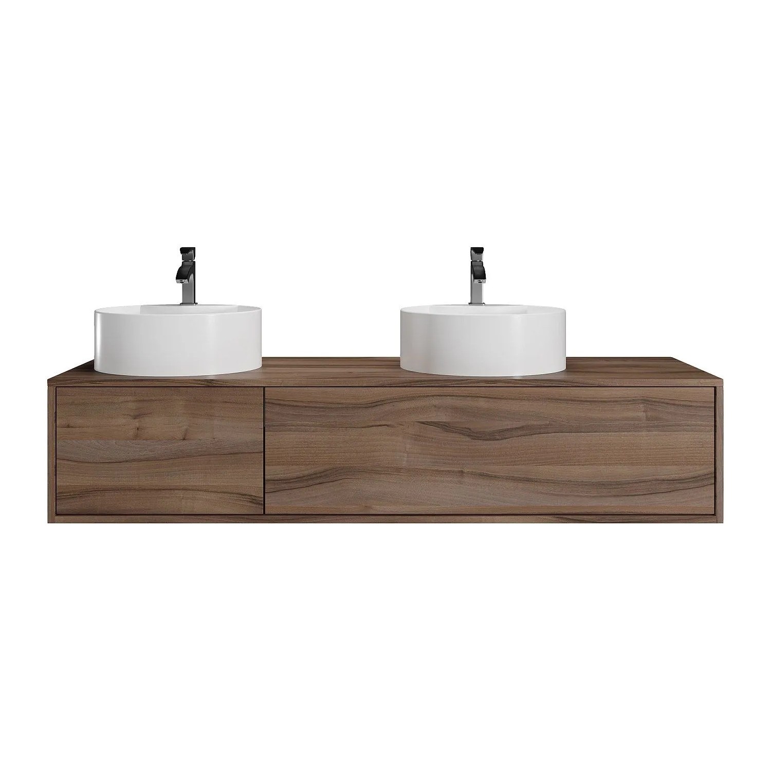 Vente-unique Doppelwaschtisch Isaure Naturfarben Dunkel 150 cm