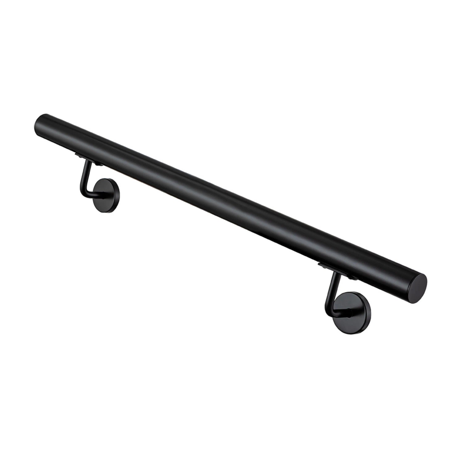 Duschparadies Handlauf Komplettset Edelstahl 304 120 cm Matt Schwarz inkl. Halterungen