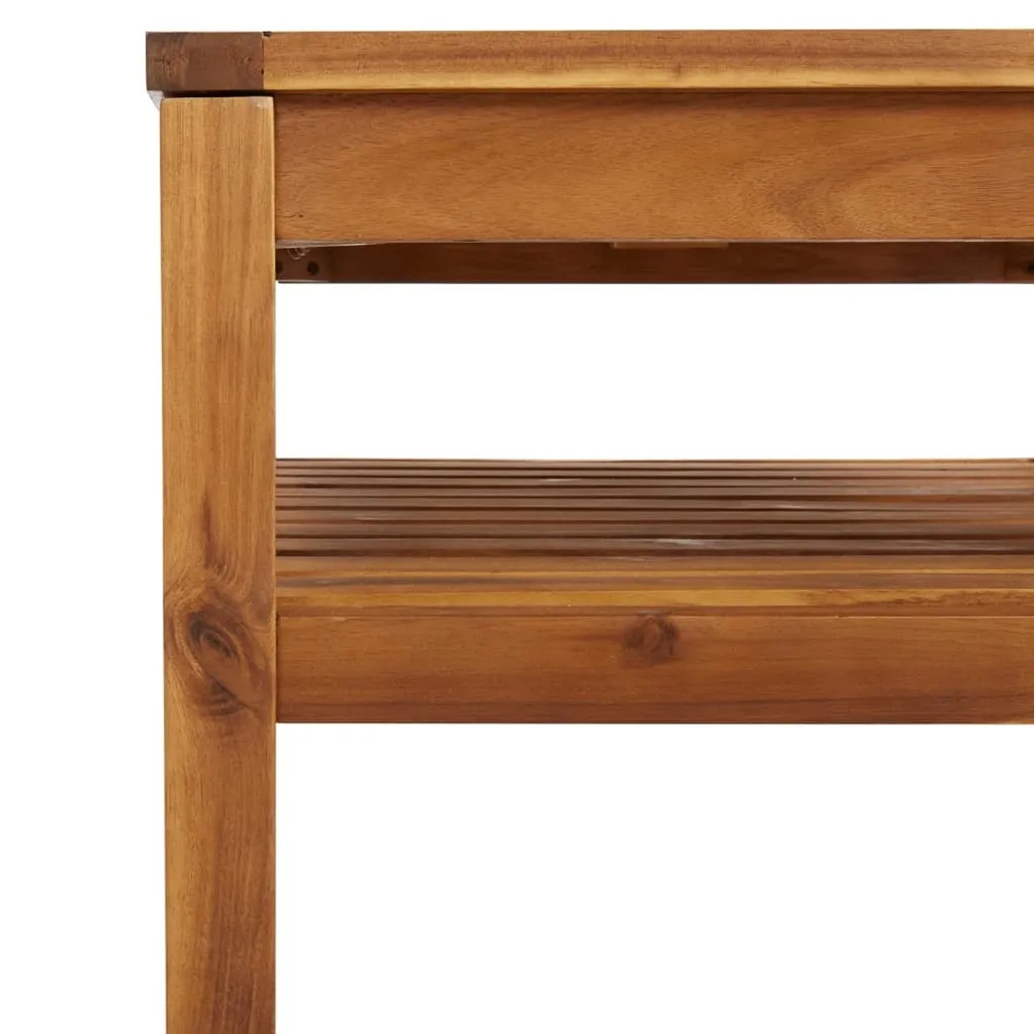 Detailansicht: Akazienholz Tisch des vidaXL Garten Lounge Sets.