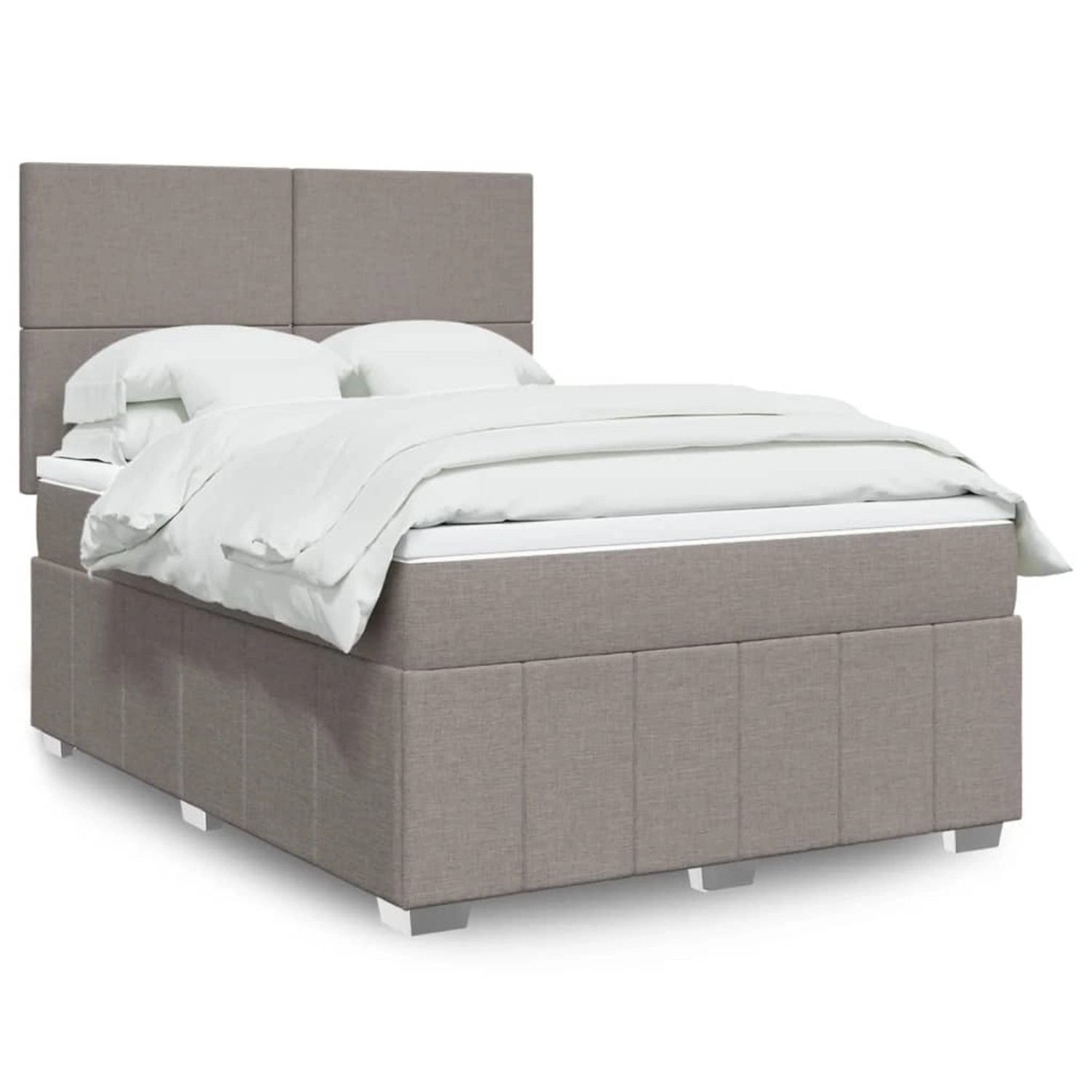 vidaXL Boxspringbett mit Matratze Taupe 140x200 cm Stoff 3293988 günstig online kaufen