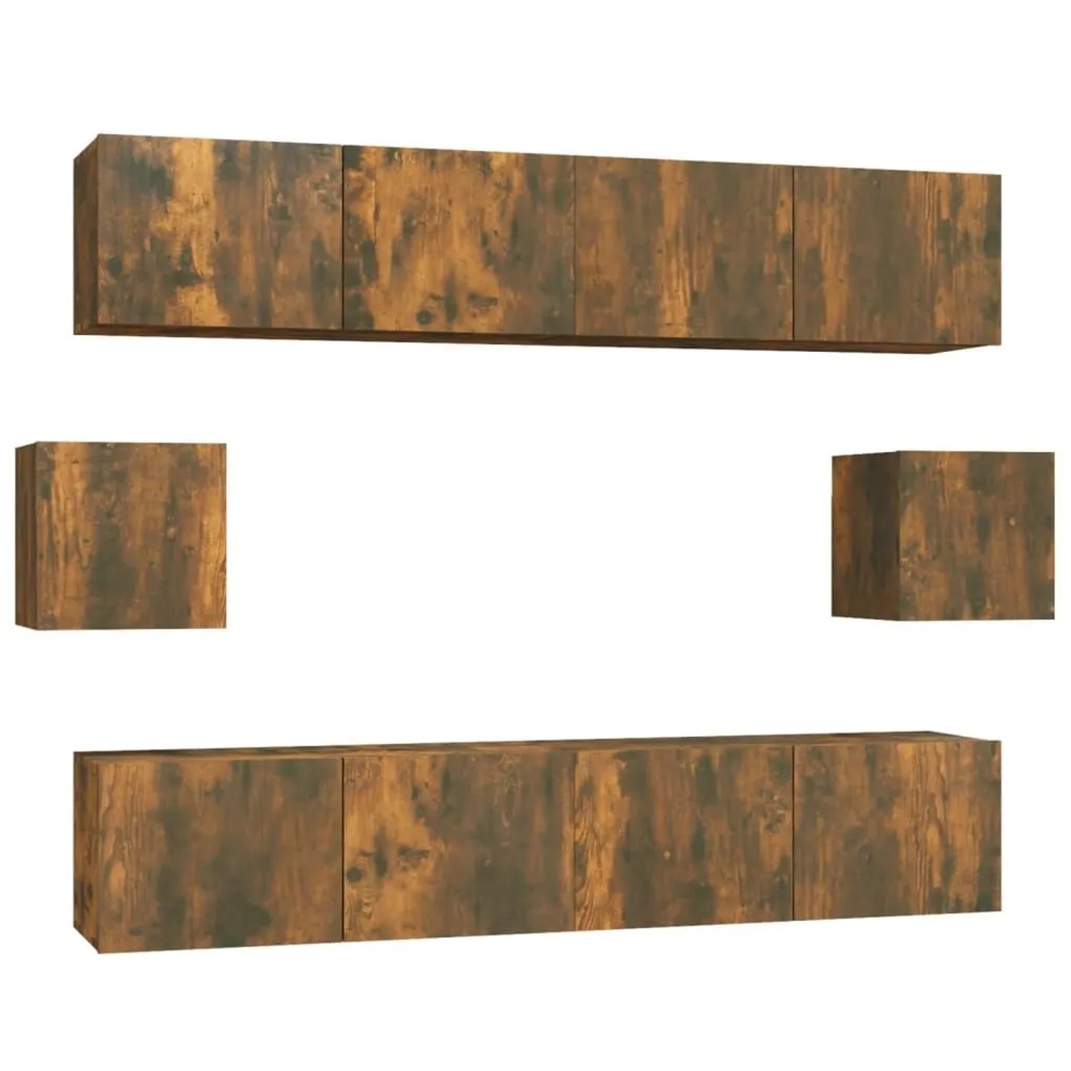 vidaXL 6-Tlg TV-Schrank-Set Räuchereiche Holzwerkstoff 3114363