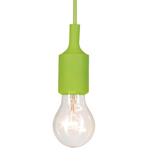 Grüne Pendelleuchte aus Silikon mit E27 Fassung. Ideal für Kinderzimmer.