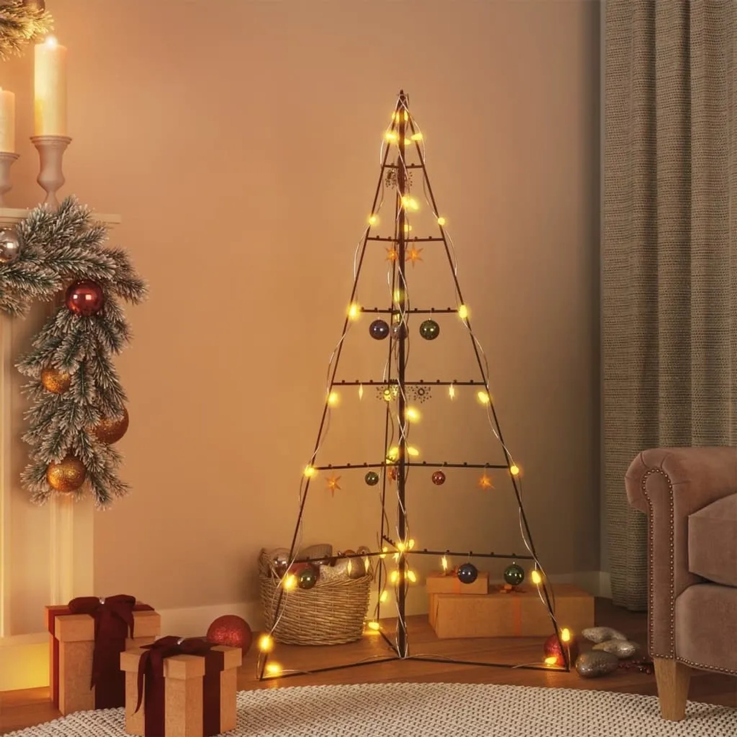 vidaXL Weihnachtsbaum Metall Schwarz 140 cm kaufen bei OBI