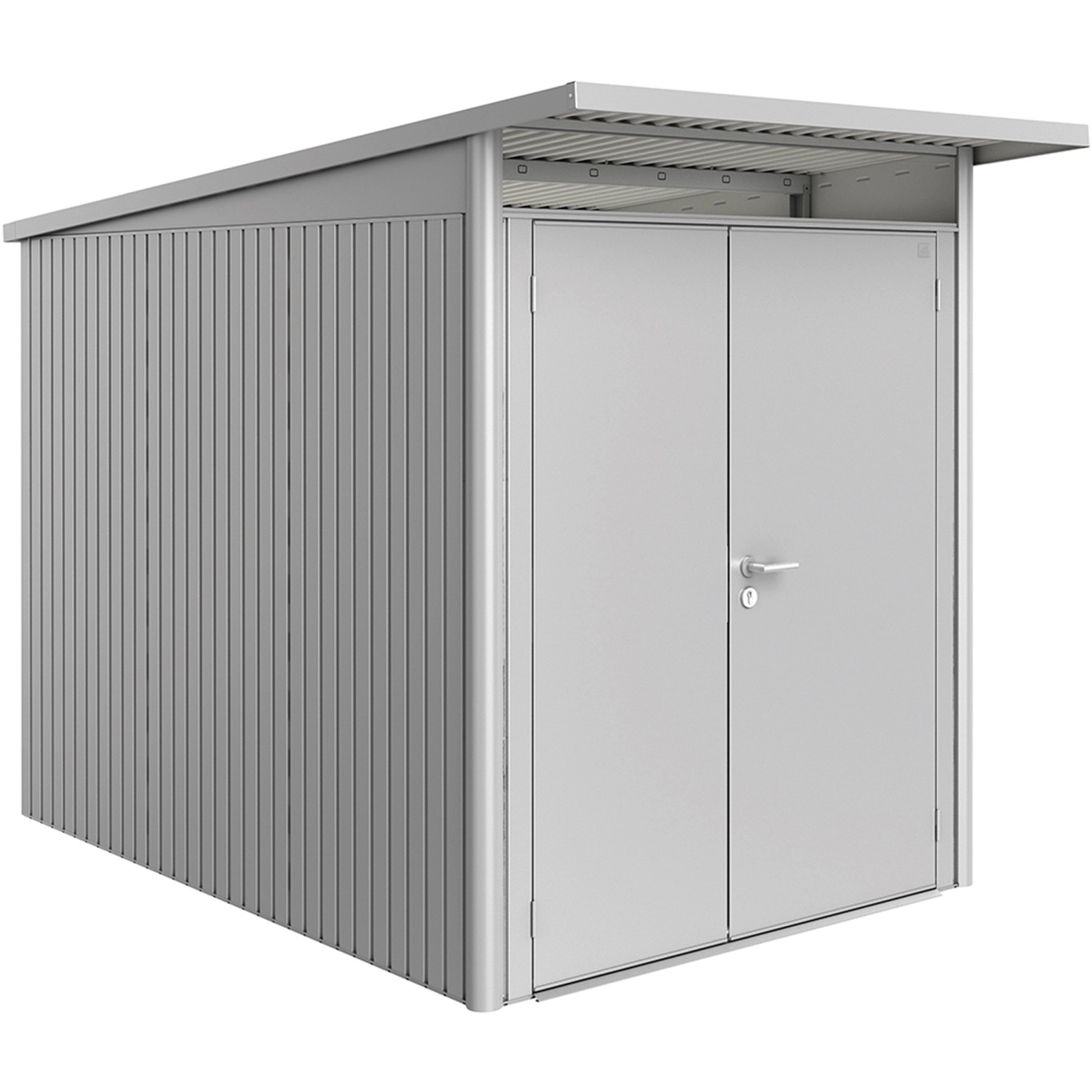 Biohort Metall-Gerätehaus AvantGarde Gr. A3 silber-metallic Doppeltür schma günstig online kaufen