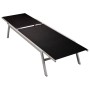 Schwarze vidaXL Sonnenliege aus Stahl und Textilene für Garten oder Camping.