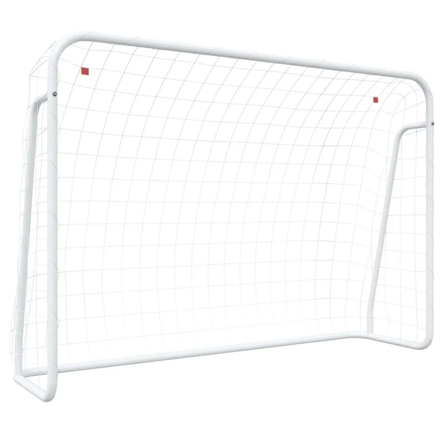vidaXL Fußballtor mit Netz Weiß 214x75x152 cm Stahl & Polyester 93734