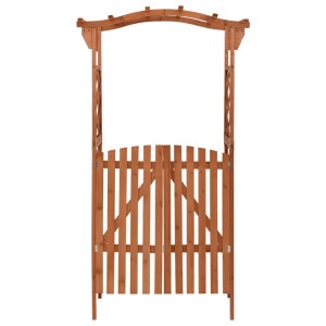 Holz Pergola mit Tor für Garten & Rankpflanzen, vidaXL, 116x40x204 cm.