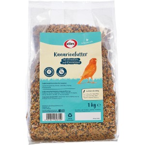 Elles Kanarienfutter 1kg: Mischung aus Saaten, Getreide und Mineralien für Kanarienvögel.