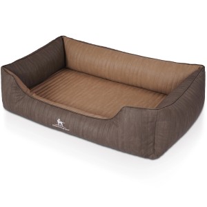 Knuffelwuff Hundebett Outlander XXL, orthopädisch, Kunstleder Coffee/Braun.